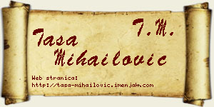 Tasa Mihailović vizit kartica